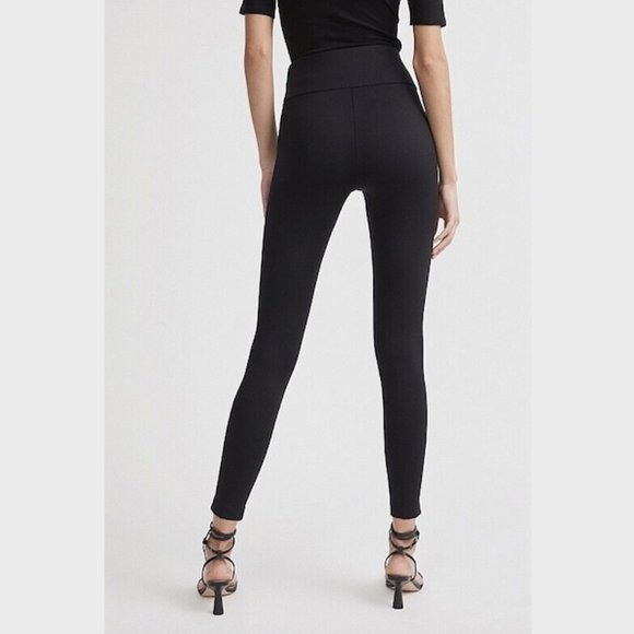 SOLD Witchery Black Scuba Pants Size 8 Ankle Zip Fitted Skinny Elastic Waist - Picture 5 of 16